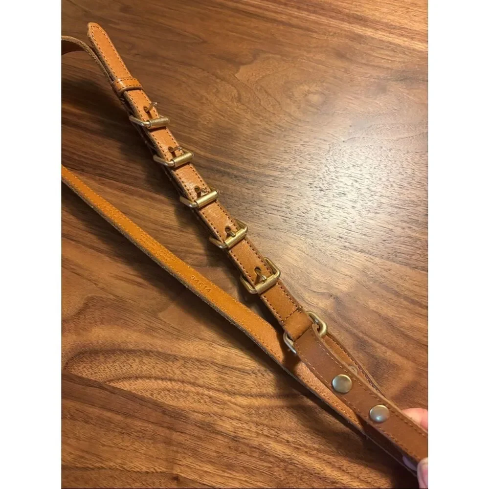 J. Crew Vintage Funky Brown Leather Buckle Belt - L - Picture 6 of 7
